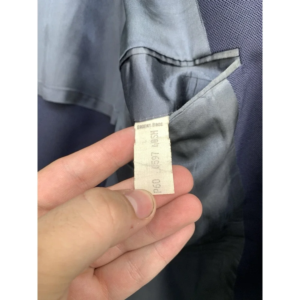 Brooks Brothers Brooksgate Blazer Suit Jacket Mens 40 Sports Coat Black 2 Button